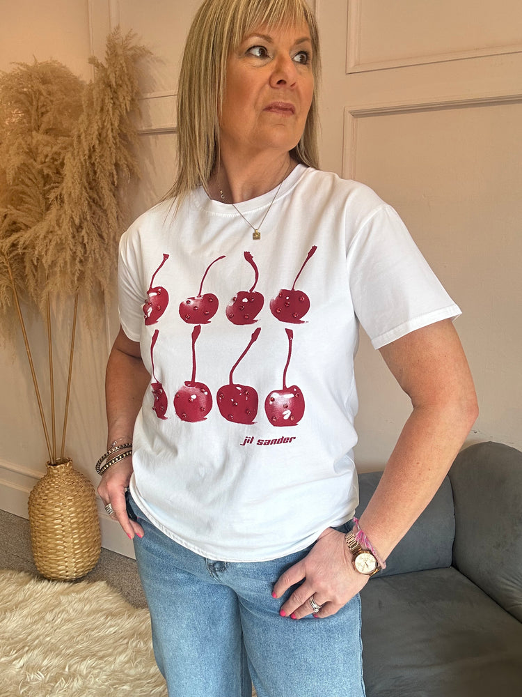 Cherry Gems T Shirt - White