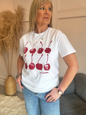 Cherry Gems T Shirt - White
