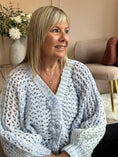Load image into Gallery viewer, So Pretty Open Knit Cardigan - Soft Blue
