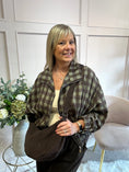 Load image into Gallery viewer, A Checked Zip Jacket - Khaki/Brown - Wardrobe By Simone
