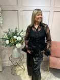 Load image into Gallery viewer, Pure Romance Rose Frill Blouse - Black
