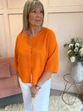 Load image into Gallery viewer, Cotton Buttoned Top  - Orange - Wardrobe By Simone
