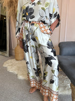 Lilly Bloom Wide Leg Pant - Cream/Beige