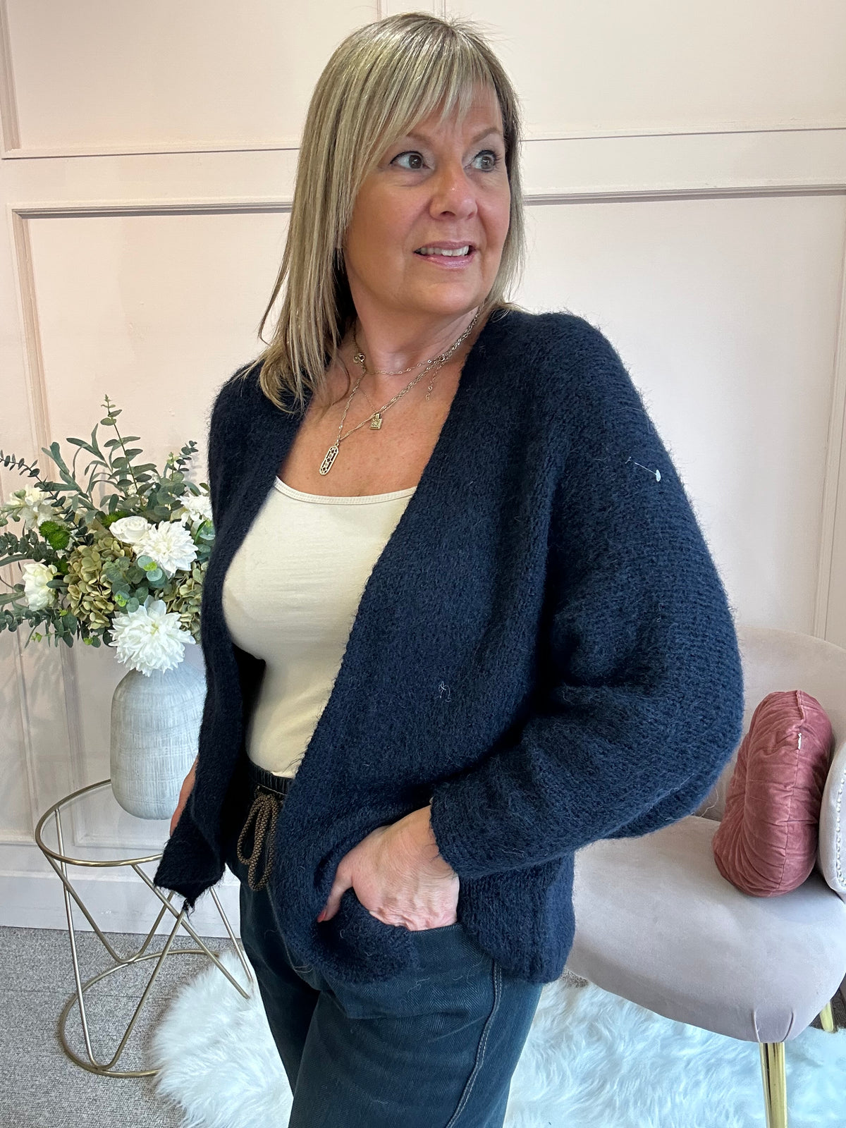 Soft Easy Cardigan - Navy