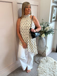 Load image into Gallery viewer, Polka Dot Halter Neck Top - Cream/Black - Wardrobe By Simone
