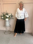 Load image into Gallery viewer, Crochet With Frill Edge Cardigan - White - Wardrobe By Simone
