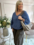 Load image into Gallery viewer, V Neck Knit Jumper - Blue
