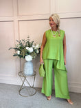 Load image into Gallery viewer, Sleeveless Asymmetrical Top & Pants Set - Green One Size
