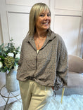 Load image into Gallery viewer, Checked Zip Jacket - Brown/Tan - Wardrobe By Simone
