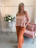 Load image into Gallery viewer, Ra-Ra Gingham Cami Top - Rust/White
