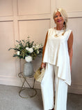 Load image into Gallery viewer, Sleeveless Asymmetrical Top & Pants Set - Cream One Size
