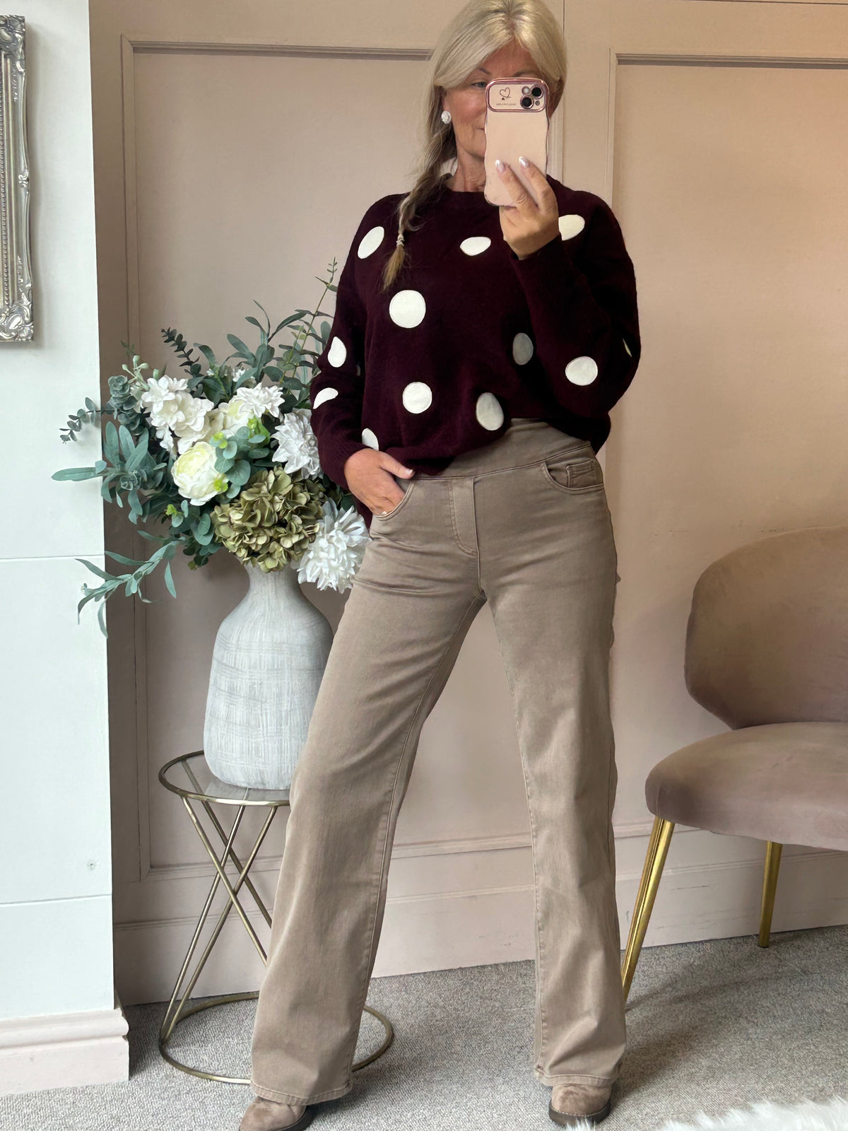 Spot Jumper - Brown/Cream