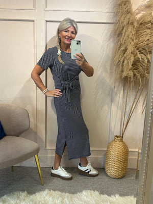 Striped Dress - Navy/White - Wardrobe By Simone