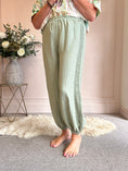 Load image into Gallery viewer, Harem Side Weave Jogger Pant - Green - Wardrobe By Simone
