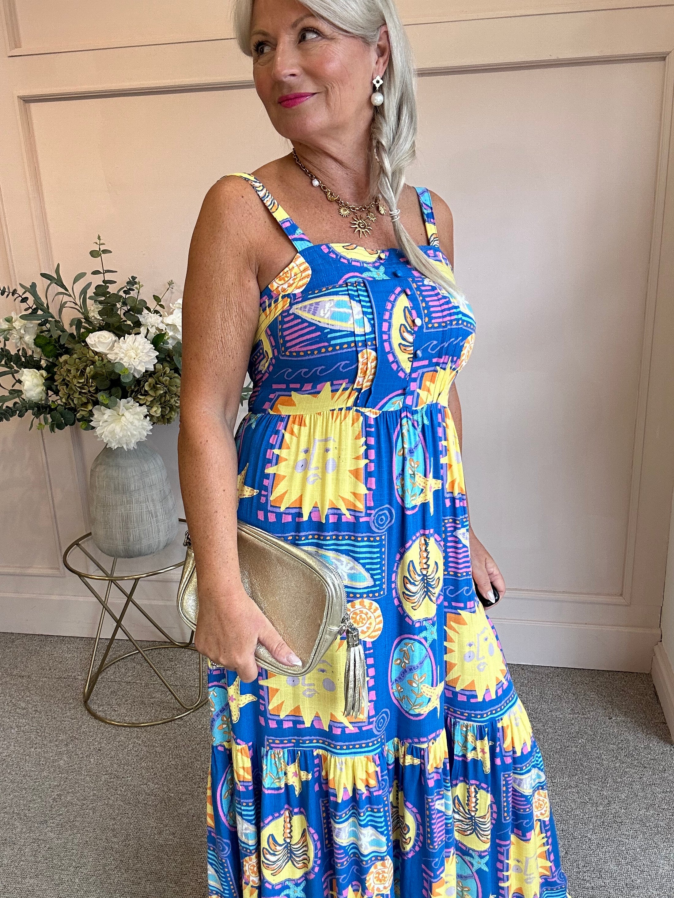Sun At The Seaside Sundress - Electric Blue - Wardrobe By Simone