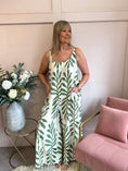 Load image into Gallery viewer, Botanical Dungarees - Cream/Green - Wardrobe By Simone
