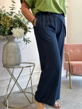 Load image into Gallery viewer, Scarf Tie Wide Pant - Navy
