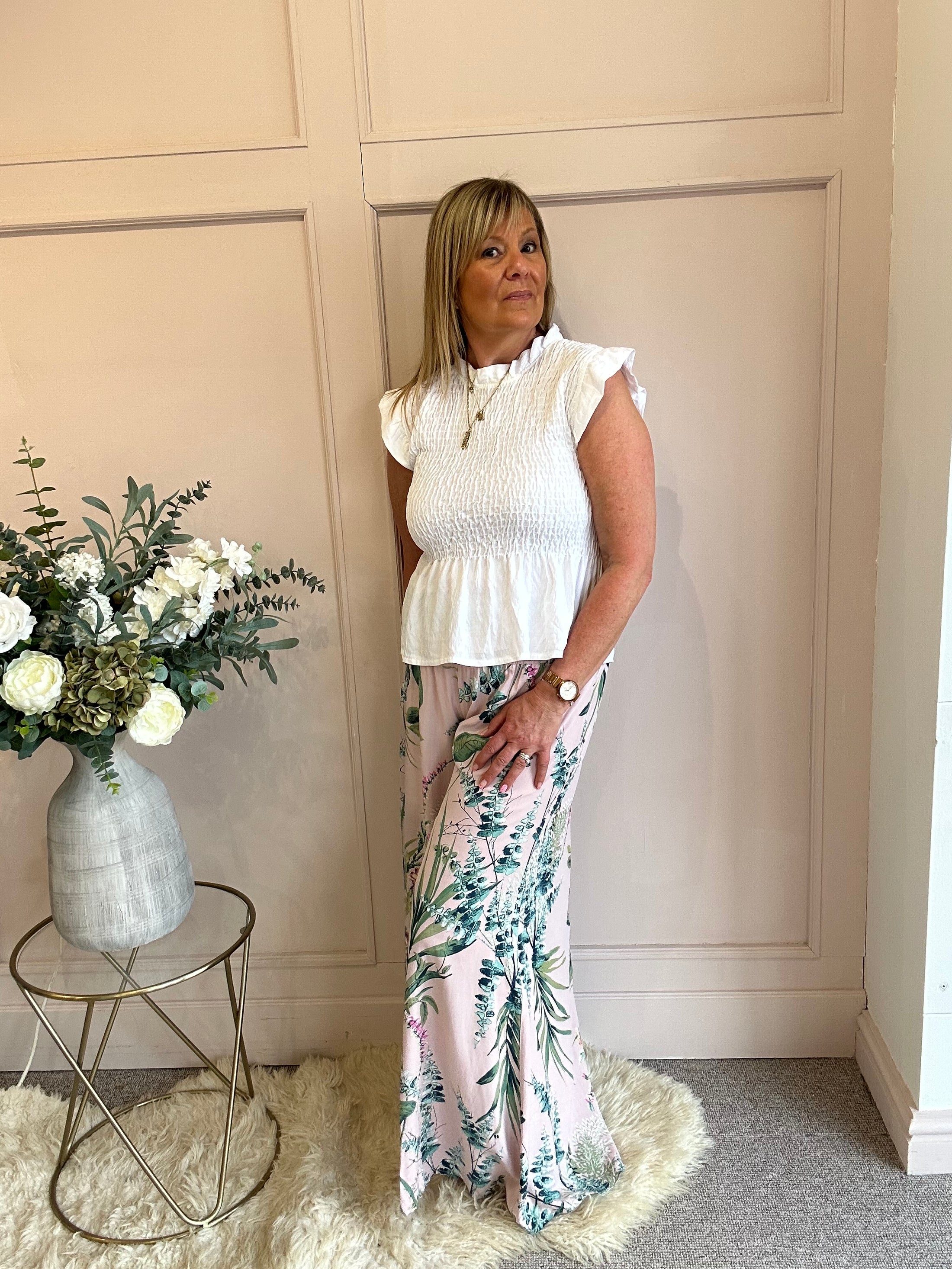 Cute Peplum Top  - White - Wardrobe By Simone