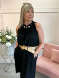 Load image into Gallery viewer, Ruched Neckline Sleeveless Top - Black
