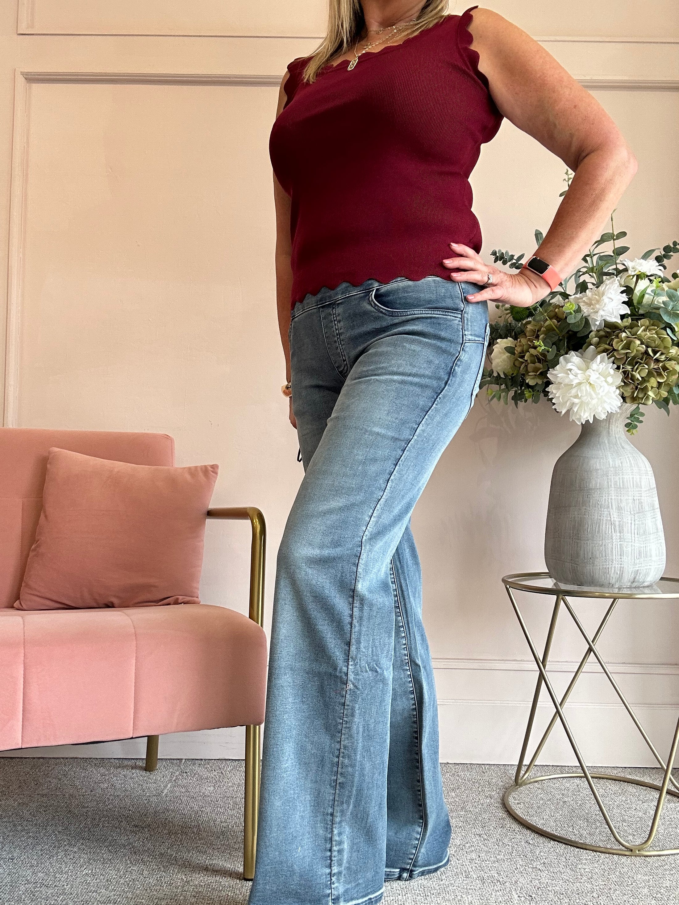 Jegging Wide Jeans - Mid Blue