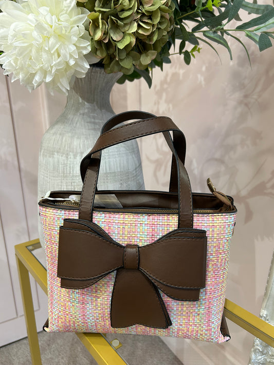 Brown Bow Multi Colour Bag - Brown/Mix - Wardrobe By Simone