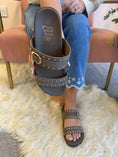 Load image into Gallery viewer, Julia Gold Stud & Buckle Sandal - Taupe
