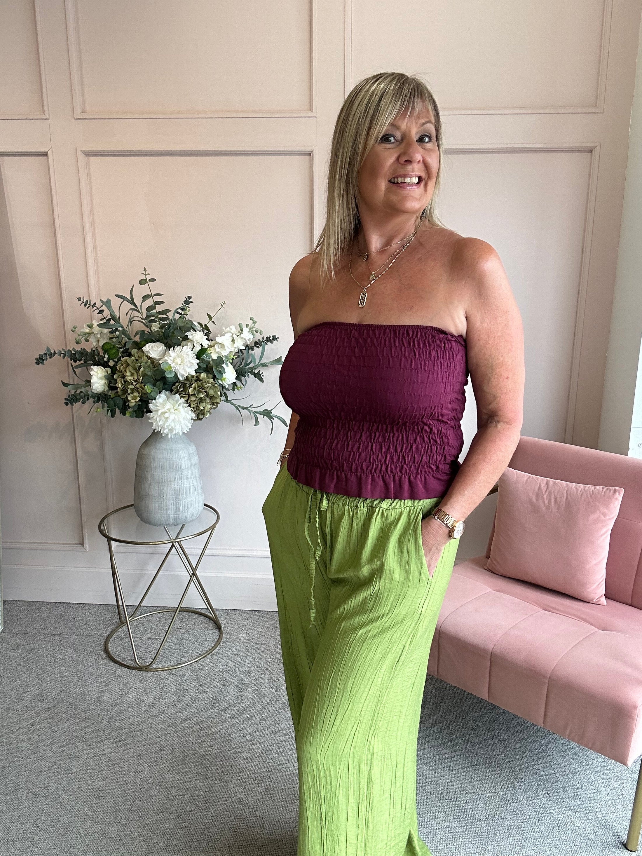 Bandeau Top  - Burgundy