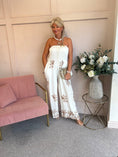 Load image into Gallery viewer, Floral Embroidered Detailed Jumpsuit - Cream/Beige - Wardrobe By Simone
