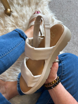 Sadies Cross Band Sandal - Cream