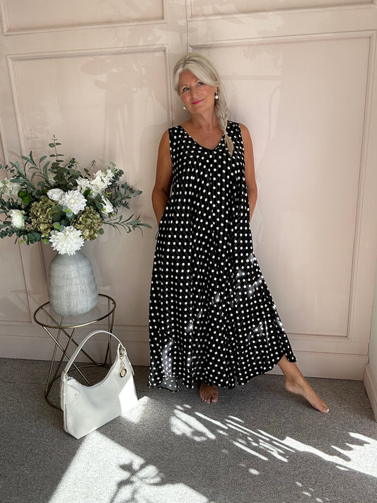Polka Dot With Gold Shimmer - Black/White - Wardrobe By Simone