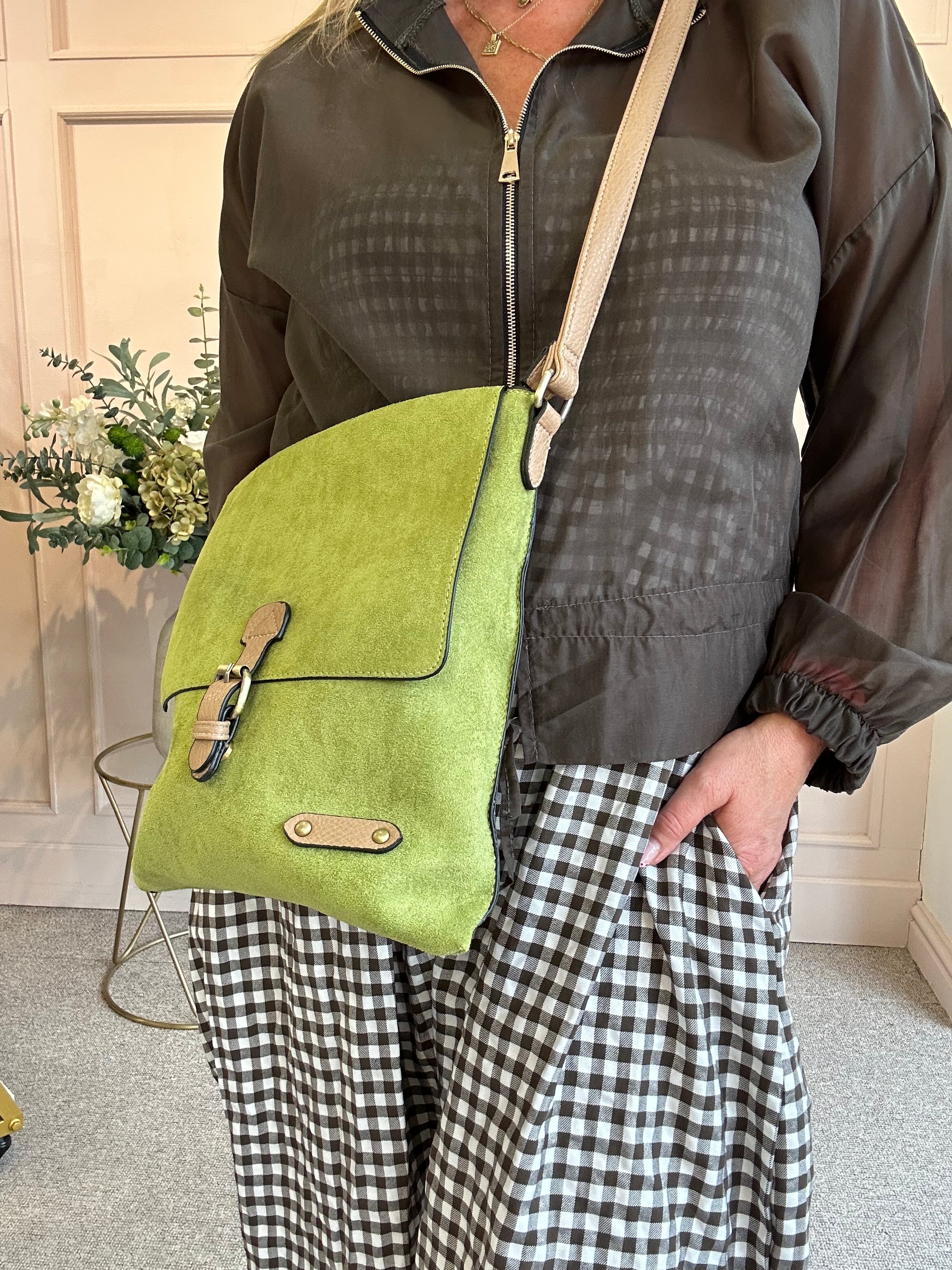 Cross over handbag - Olive Green