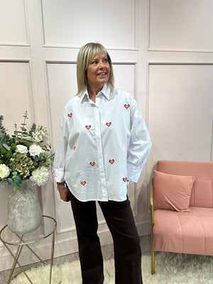 Heart Shirt - White/Red
