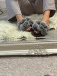 Load image into Gallery viewer, Pom Pom Slider Slipper - Chocolate
