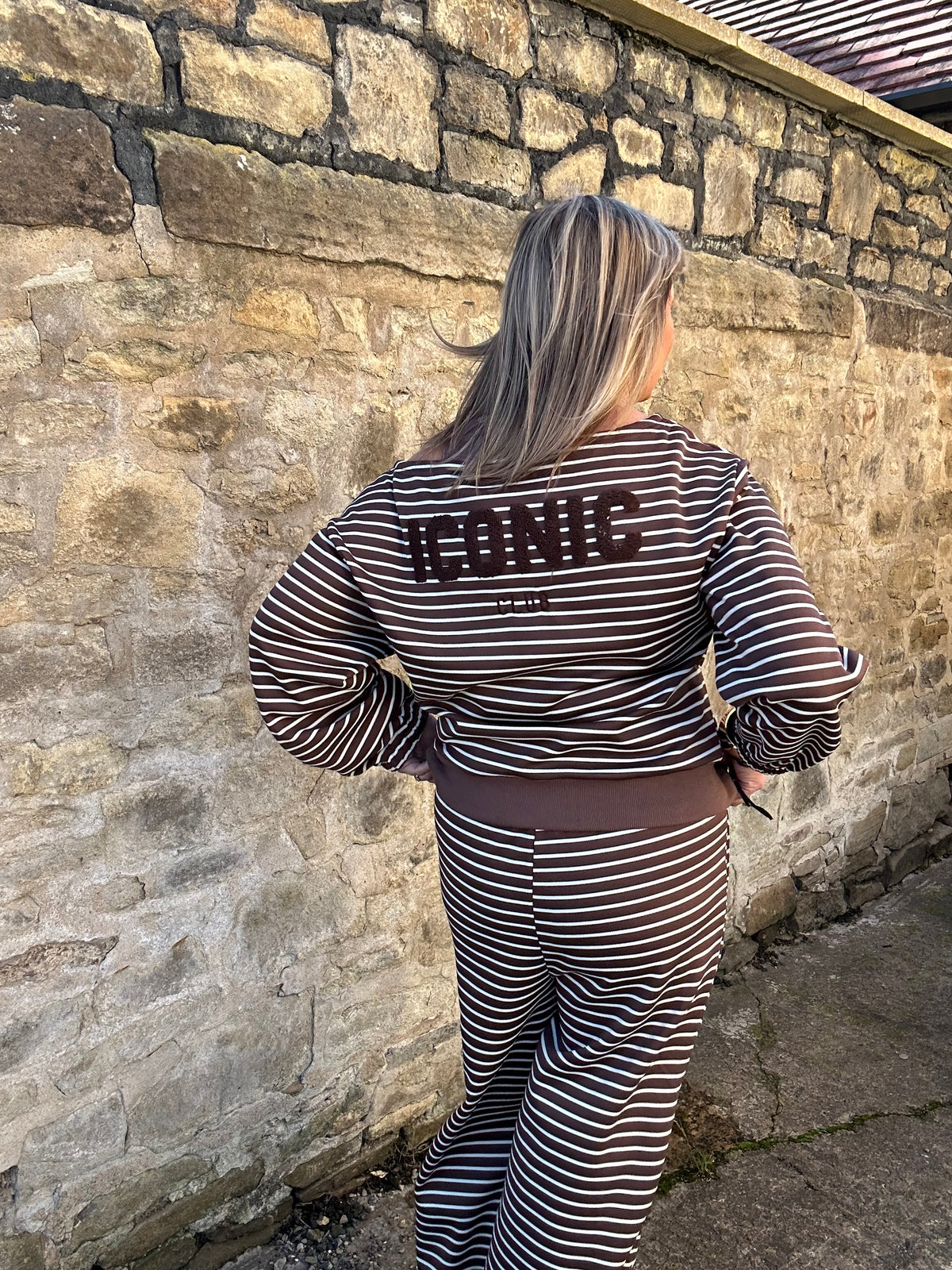 Iconic Stripe Lounge Set - Brown/Cream