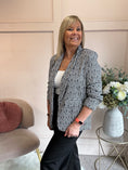 Load image into Gallery viewer, Checked & Ruched Blazer - Black/White
