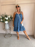 Load image into Gallery viewer, Summer Days Spotty SunDress - Denim Blue - Wardrobe By Simone
