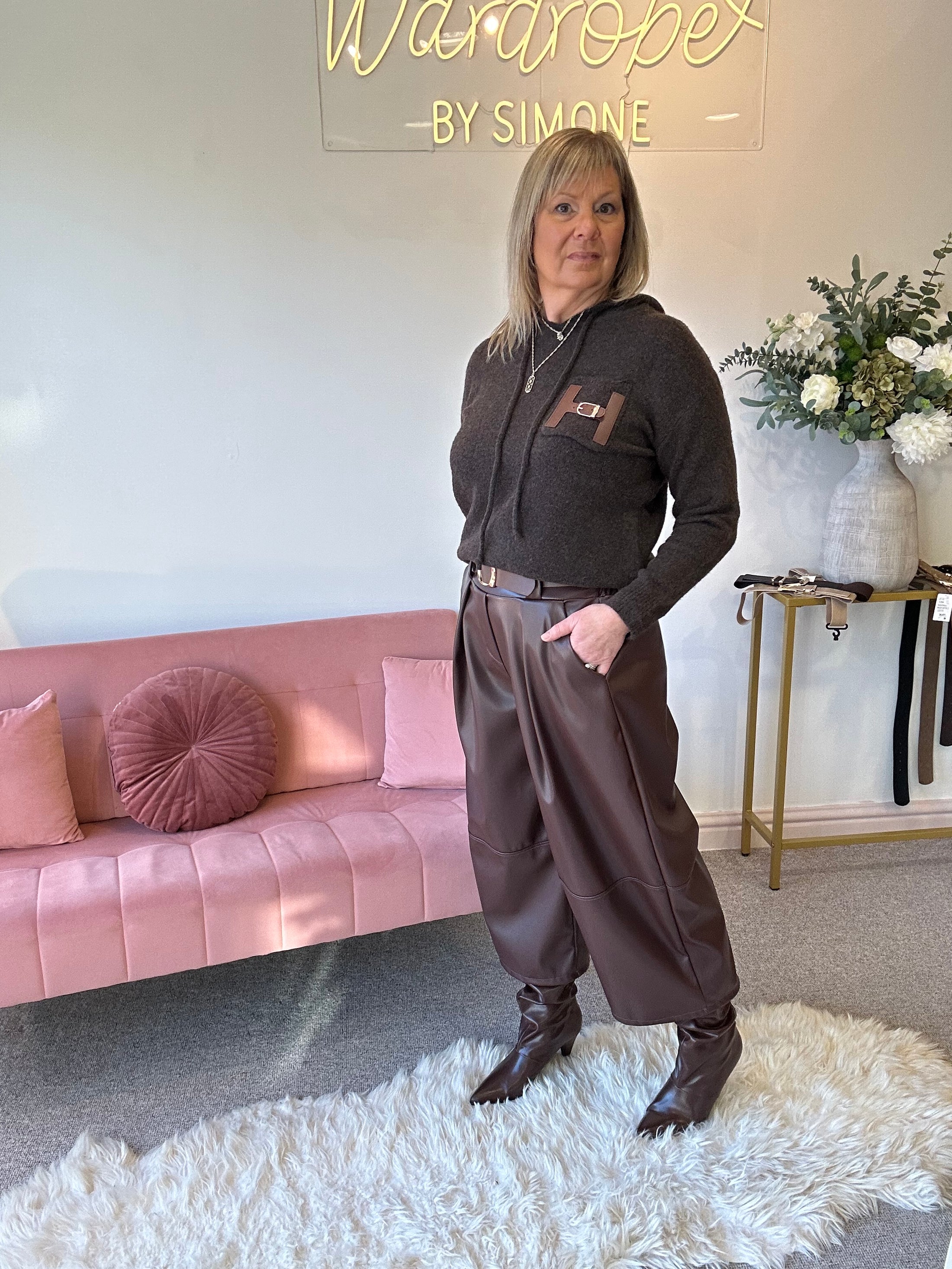 H Hoody Jumper -  Brown