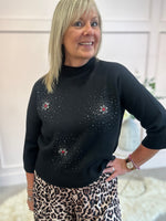 Sparkle Detail Jumper  - Black