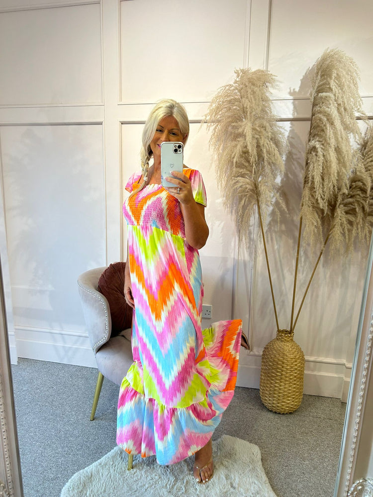 Rainbow Chevron Maxi Dress - Wardrobe By Simone