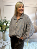 Load image into Gallery viewer, Checked Zip Jacket - Tan/Navy - Wardrobe By Simone
