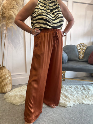 Satin trouser - Rusty - Wardrobe By Simone