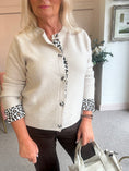 Load image into Gallery viewer, Leopard Edge Cardi Jacket - Oatmeal
