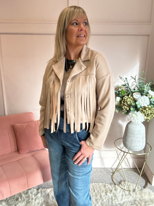 Fringe Tassel Jacket - Beige