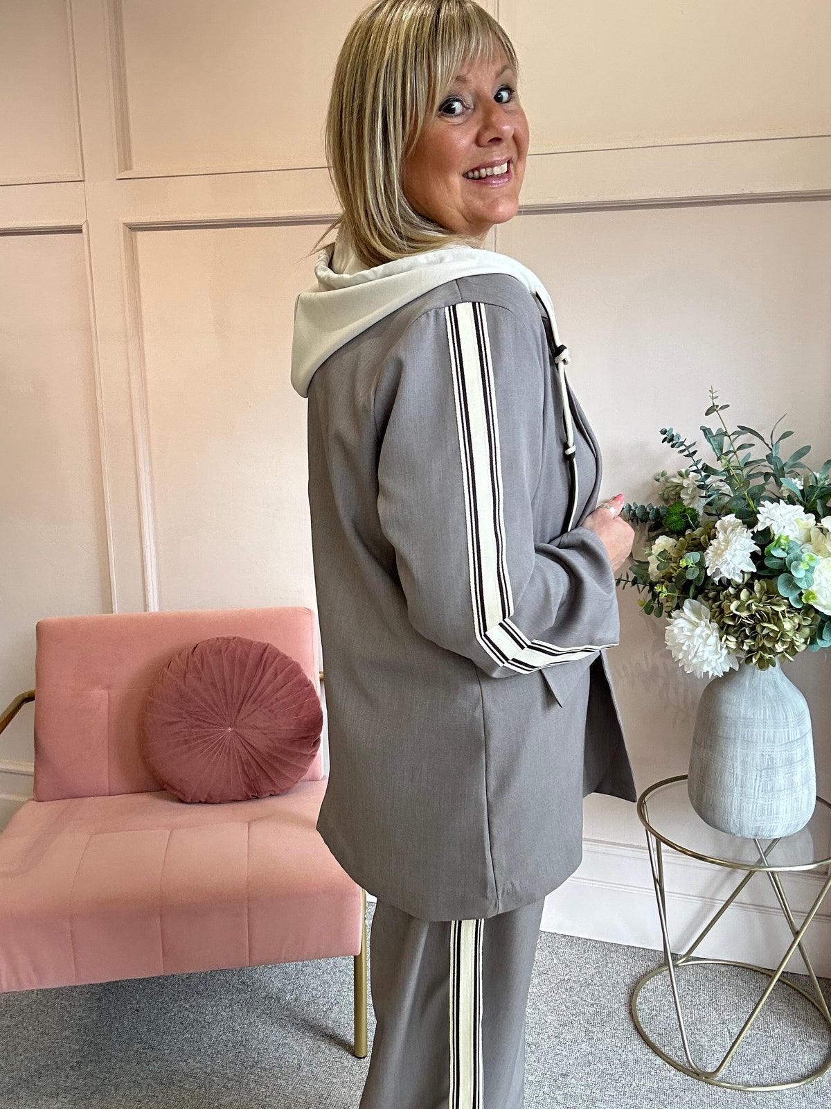 Blazer With Hood - Taupe - Wardrobe By Simone
