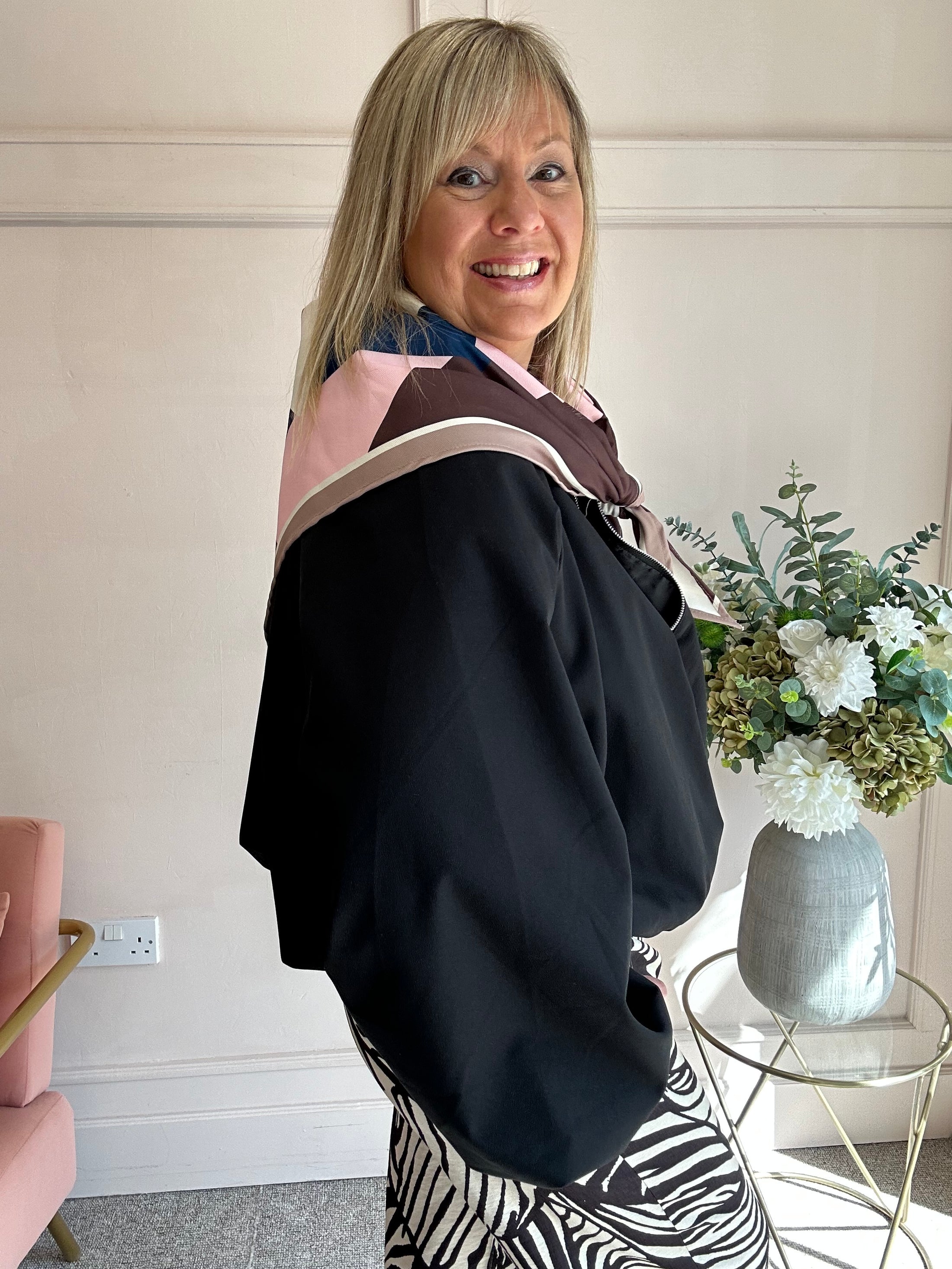 Scarf With Zip Jacket - Black