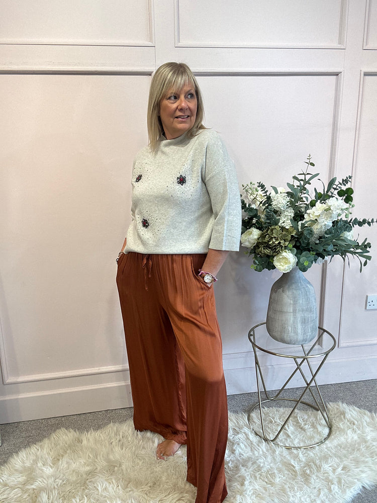 Sparkle Detail Jumper  - Oatmeal
