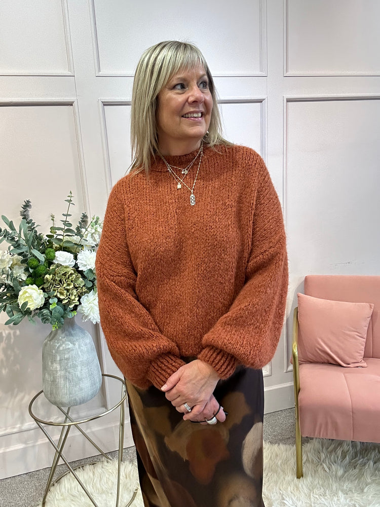 Chunky Knitted Jumper - Rust