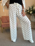 Load image into Gallery viewer, Polka Dot Tie Belt Pant - Off White/Black - Wardrobe By Simone
