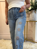 Load image into Gallery viewer, Boho Vibe Daisy Embroidered Jean - Denim - Wardrobe By Simone
