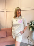Load image into Gallery viewer, T Shirt & Short Set - Beige/Pink - Wardrobe By Simone
